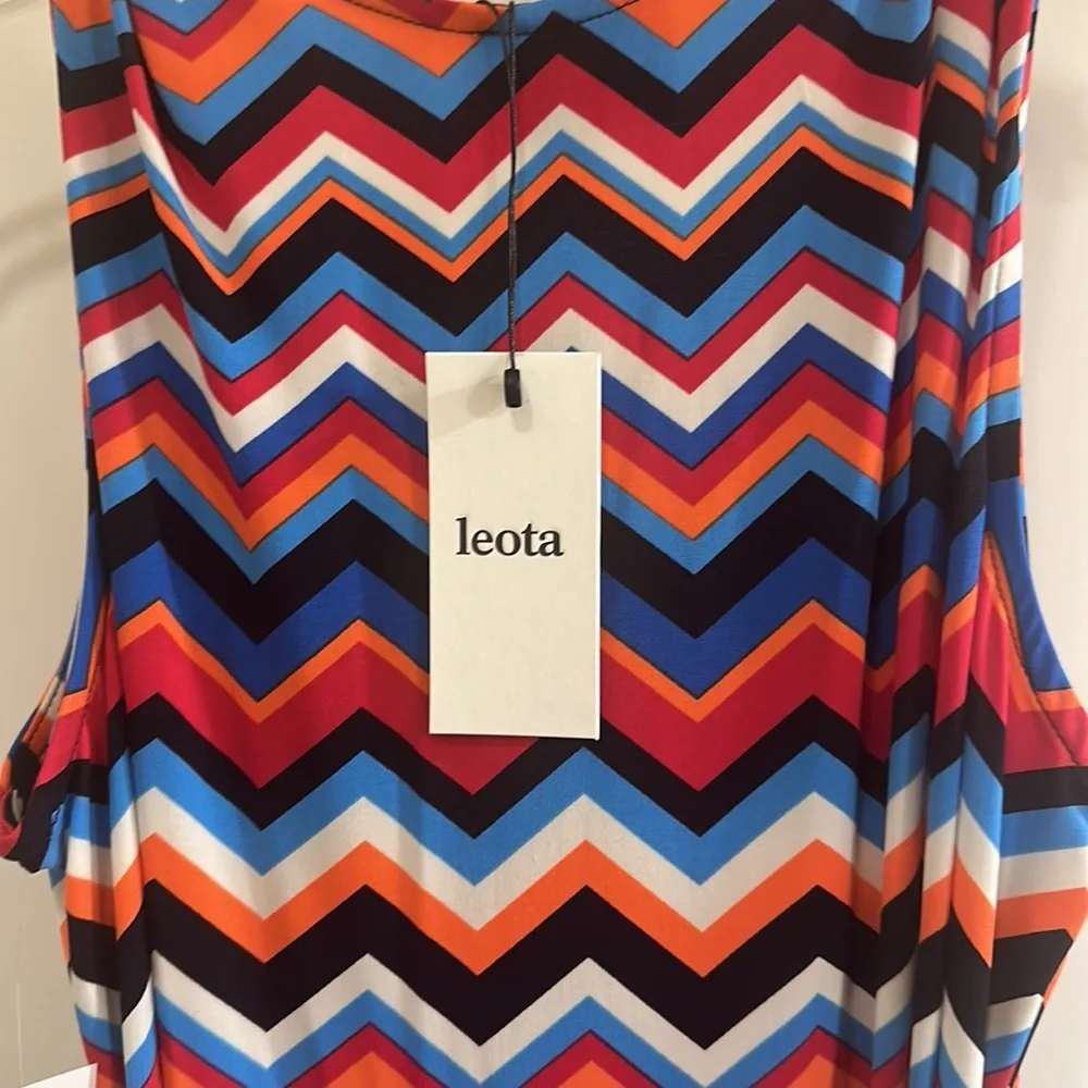 Colorful Leota Finley Jersey Faux Wrap Dress Chevron Dress, XL - Picture 5 of 6